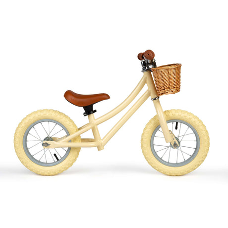 Cream Toddlers Balance Bike With Basket
