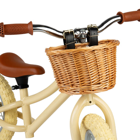 Cream Toddlers Balance Bike With Basket