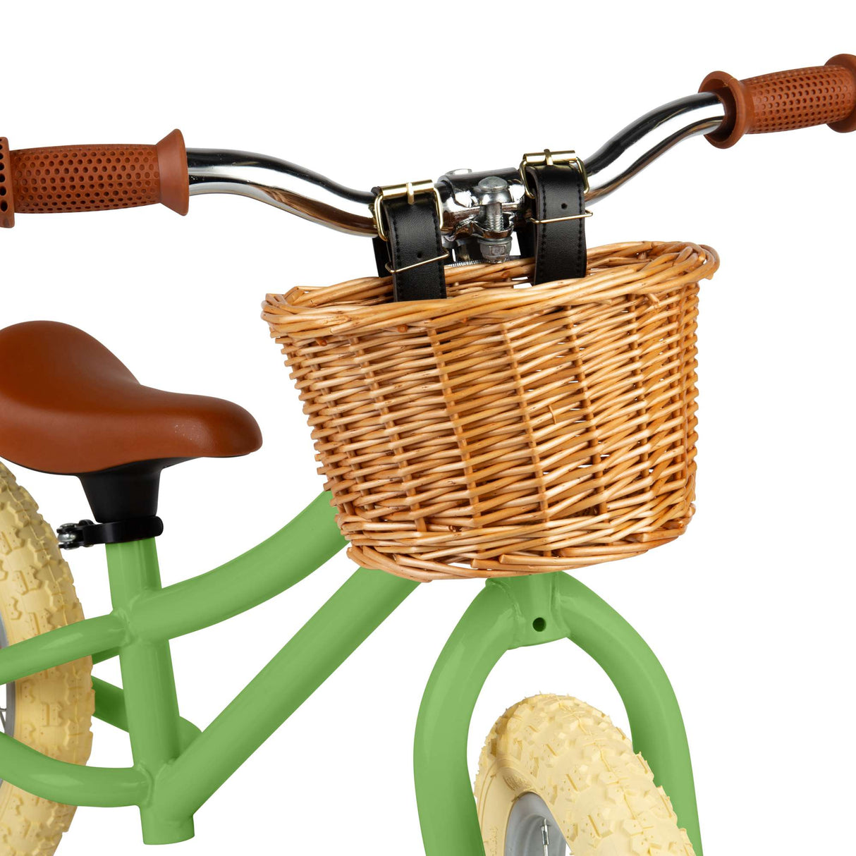 Green Toddlers Balance Bike With Basket