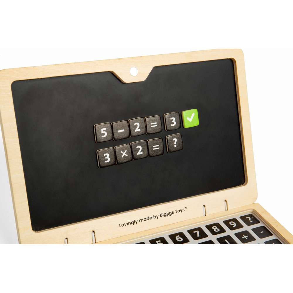 Wooden Tech Set | Toy Laptop | Bigjigs Toys