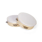 Natural Tambourine Wooden Musical Instrument Toy for Rhythm and Coordination