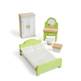 Bedroom Set- Wooden Doll House Furniture, Room Sets for Kids Dolls