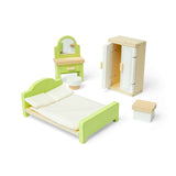Bedroom Set- Wooden Doll House Furniture, Room Sets for Kids Dolls