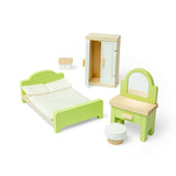 Bedroom Set- Wooden Doll House Furniture, Room Sets for Kids Dolls