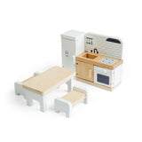 Kitchen Set- Wooden Dolls House Furniture, Dollhouse Accessories