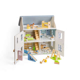 Living Room Set- Wooden Dolls House Furniture with Sofa, TV & Chair