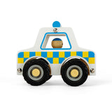 Mini Police Car - Wooden Vehicle Toy, Role Play Cars for Toddlers
