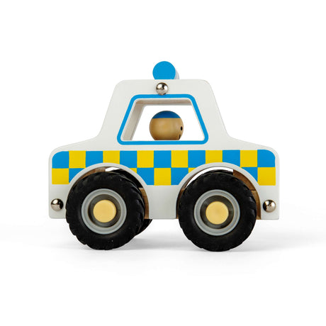 Mini Police Car - Wooden Vehicle Toy, Role Play Cars for Toddlers