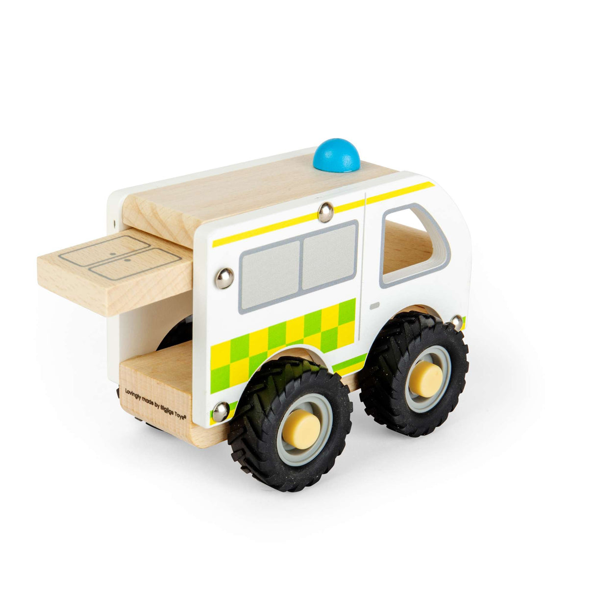 Bigjigs Toys Mini Ambulance - Emergency Services Toy, Children's Wooden Vehicles