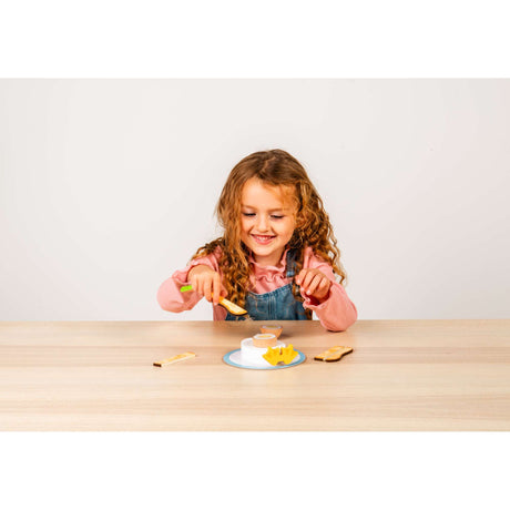 Bigjigs Toys Dippy Egg -Wooden Play Food Set, Pretend Breakfast Playset for Kids