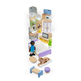 Dolls House Furniture Set- Kids Wooden Doll House Accessories Pack