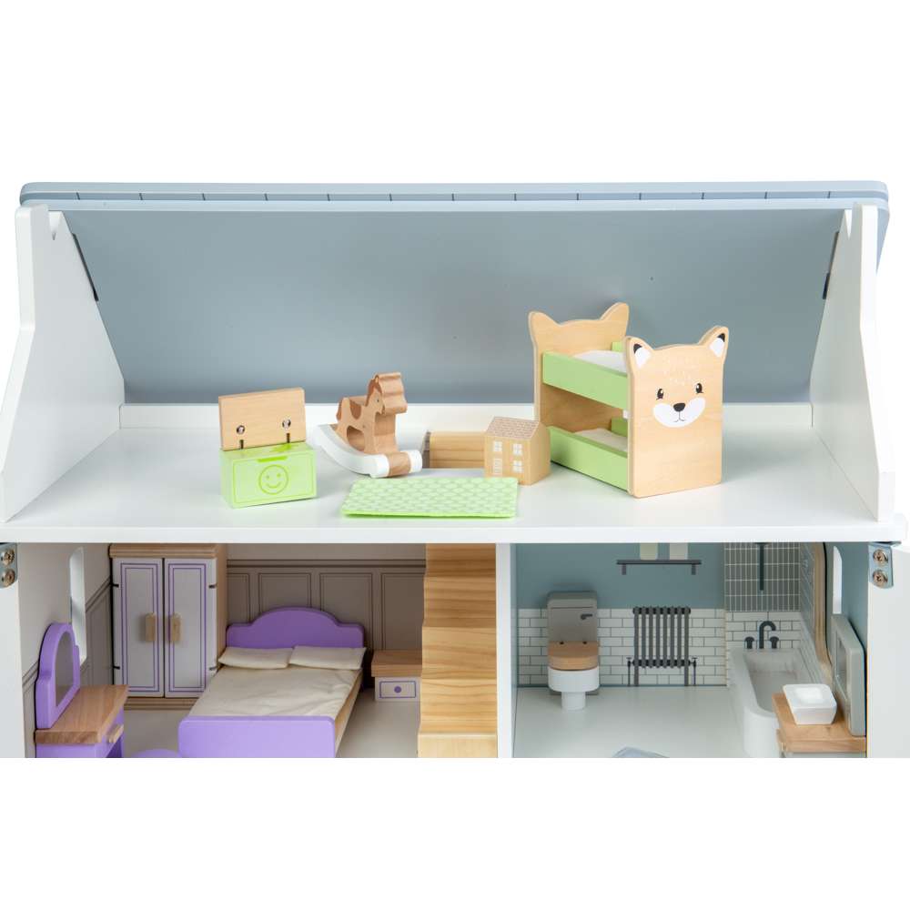 Dolls House Furniture Set- Kids Wooden Doll House Accessories Pack