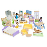 Dolls House Furniture Set- Kids Wooden Doll House Accessories Pack