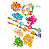 Bigjigs Toys Summer Flowers Jewellery Set- Kids Wooden Bead Bracelet Making Kit