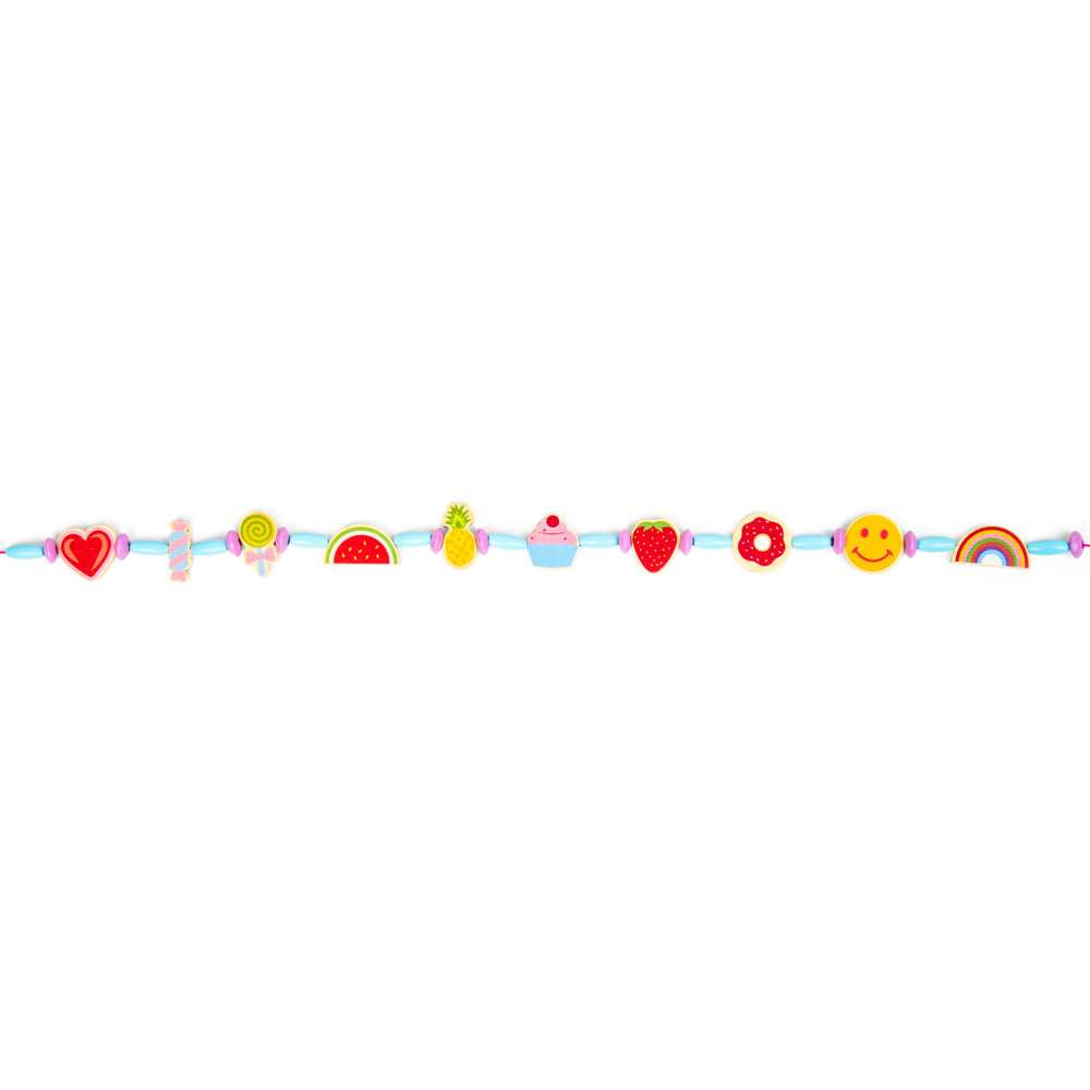 Bigjigs Toys Cheerful Charms Jewellery Set- Kids' Necklace & Bracelet Making Kit
