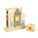 London Stacking Blocks- Wooden Block Building Stacker Toy for Kids