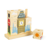 London Stacking Blocks- Wooden Block Building Stacker Toy for Kids