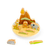 Bigjigs Toys Safari Wobble Board- Toddler Balance Toy with Wooden Safari Animals
