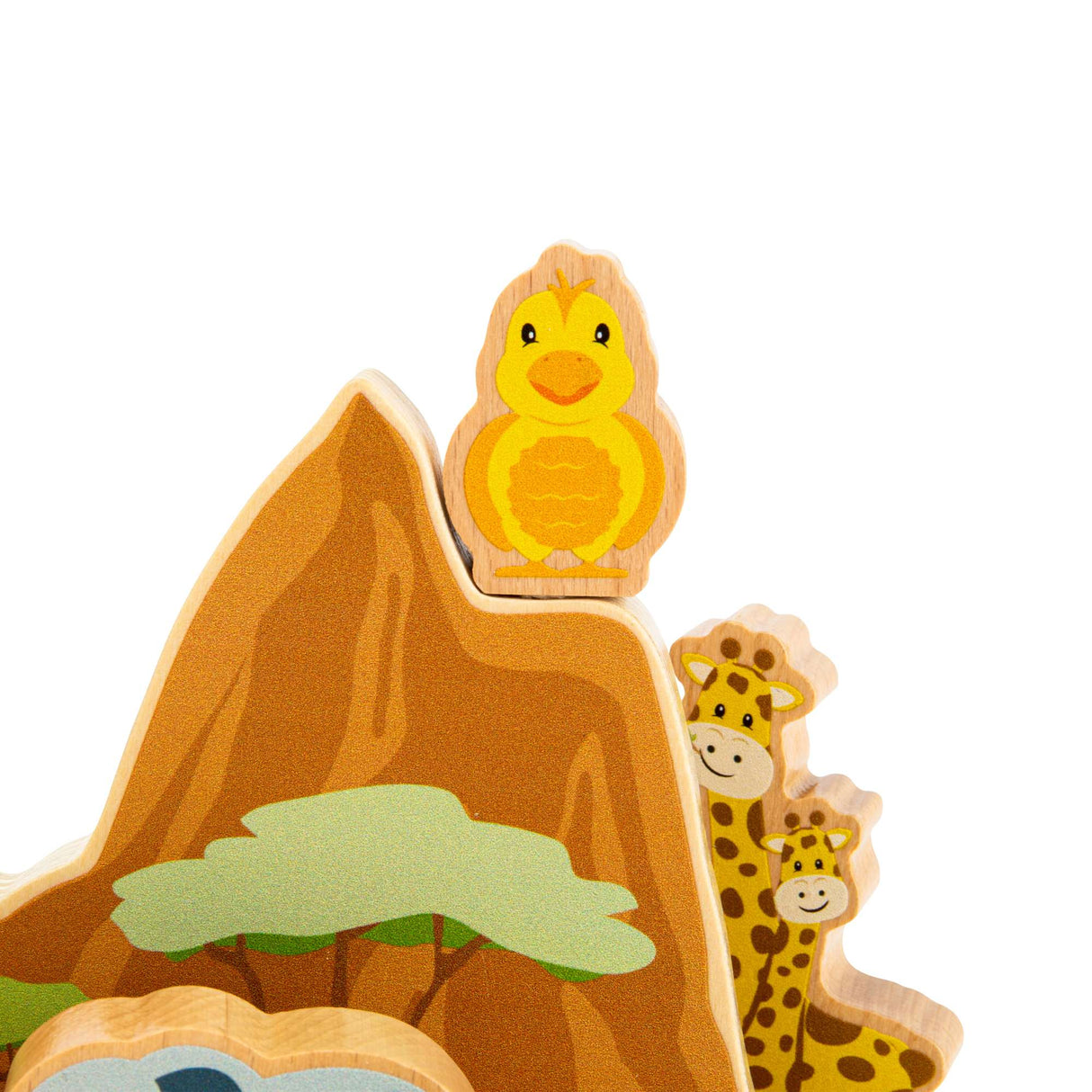 Bigjigs Toys Safari Wobble Board- Toddler Balance Toy with Wooden Safari Animals