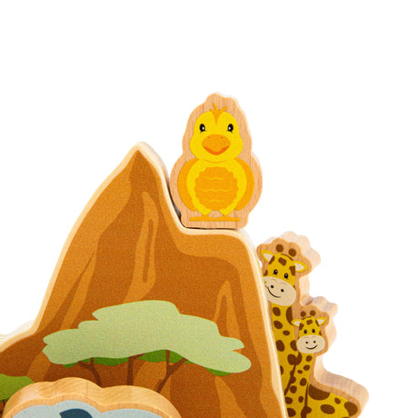 Bigjigs Toys Safari Wobble Board- Toddler Balance Toy with Wooden Safari Animals