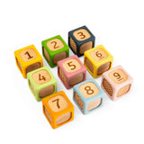 Soft Sorting Blocks - 9 Piece Wooden & Silicone Baby Block Set