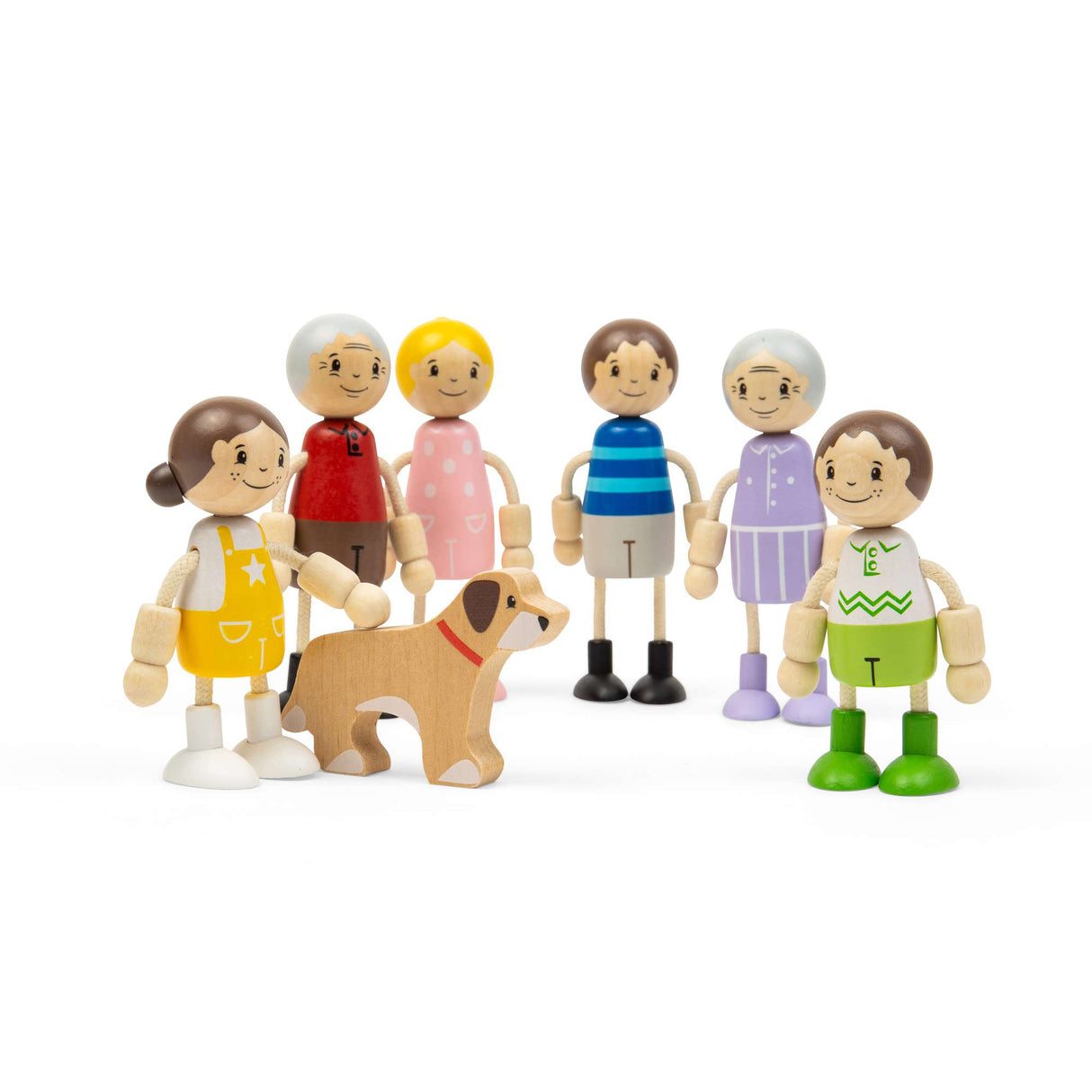 Generational Family Dolls- Set of 7 Doll House People, Toy Families