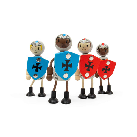 Medieval Knights Dolls- 4 Pcs Knight Doll Set for Toy Wooden Castle