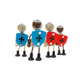 Medieval Knights Dolls- 4 Pcs Knight Doll Set for Toy Wooden Castle