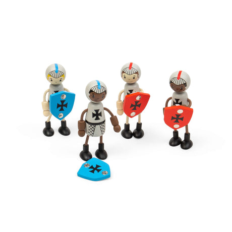 Medieval Knights Dolls- 4 Pcs Knight Doll Set for Toy Wooden Castle
