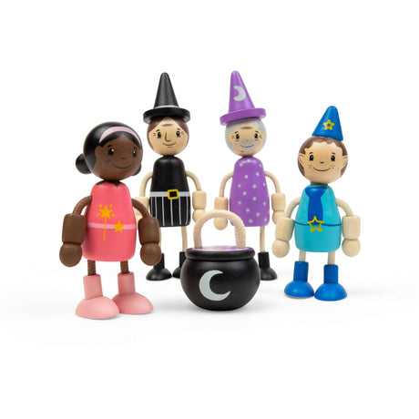 Bigjigs Toys Fairytale Dolls- Wooden People for a Dollhouse, Magical Toy Figures