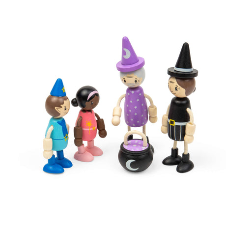 Bigjigs Toys Fairytale Dolls- Wooden People for a Dollhouse, Magical Toy Figures