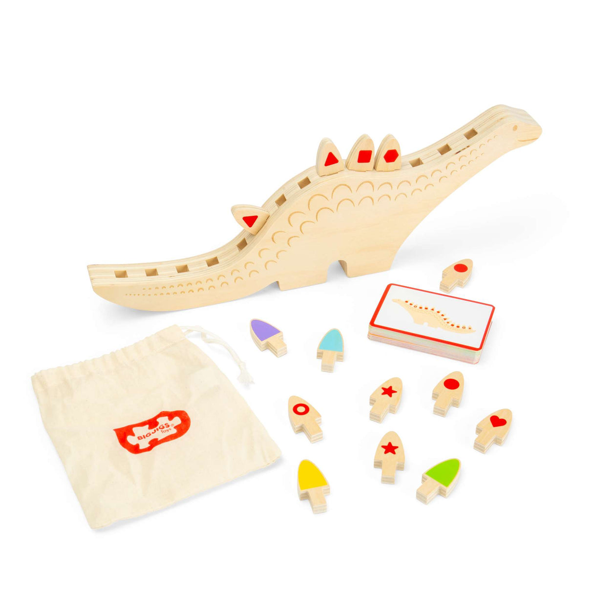 Bigjigs Toys Sequencing Dinosaur-Wooden Pattern & Sequence Toy, Educational Game