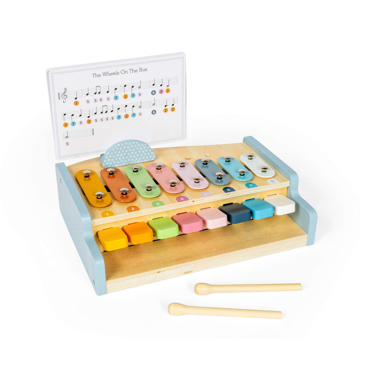 Xylo Piano - 2-in-1 Wooden Xylophone & Baby Piano, Kids Music Toy