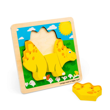 Bigjigs Toys Chunky Lift Out Stegosaurus-Toddler & Baby Puzzle, Dinosaur Puzzles