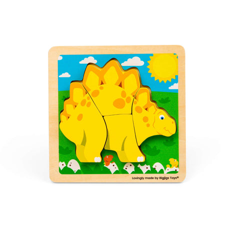 Bigjigs Toys Chunky Lift Out Stegosaurus-Toddler & Baby Puzzle, Dinosaur Puzzles