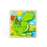 Bigjigs Toys Chunky Lift Out T-Rex- Wooden Puzzle for Toddlers, Dinosaur Puzzles