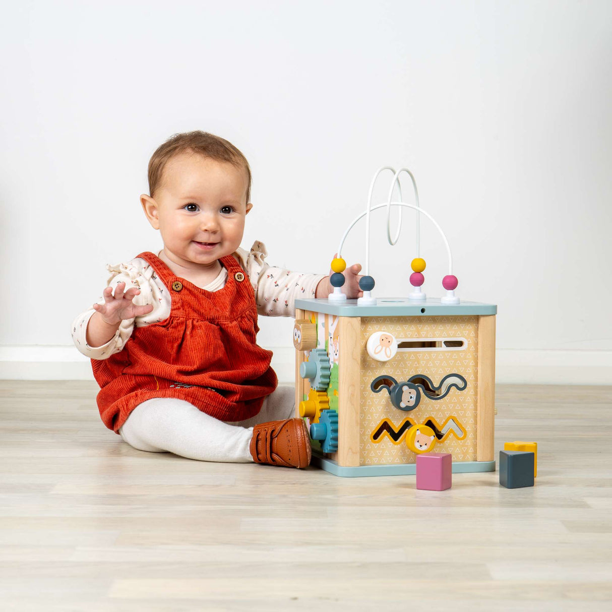 Activity Cube - Wooden Baby Cubes, Learning Centre with Bead Maze