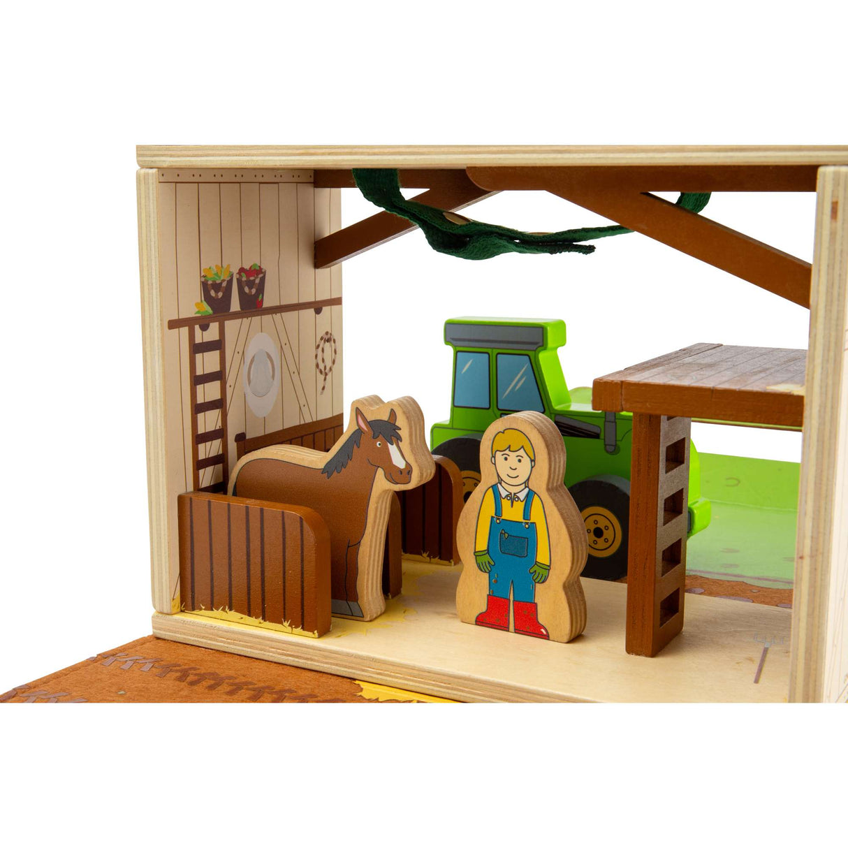 Bigjigs Toys Farm On The Go- Portable Playset for Kids, Toy Animals Travel Set