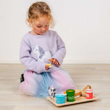 Breakfast in Bed Tray - Wooden Play Food Set, 28 Pcs Kids Playset
