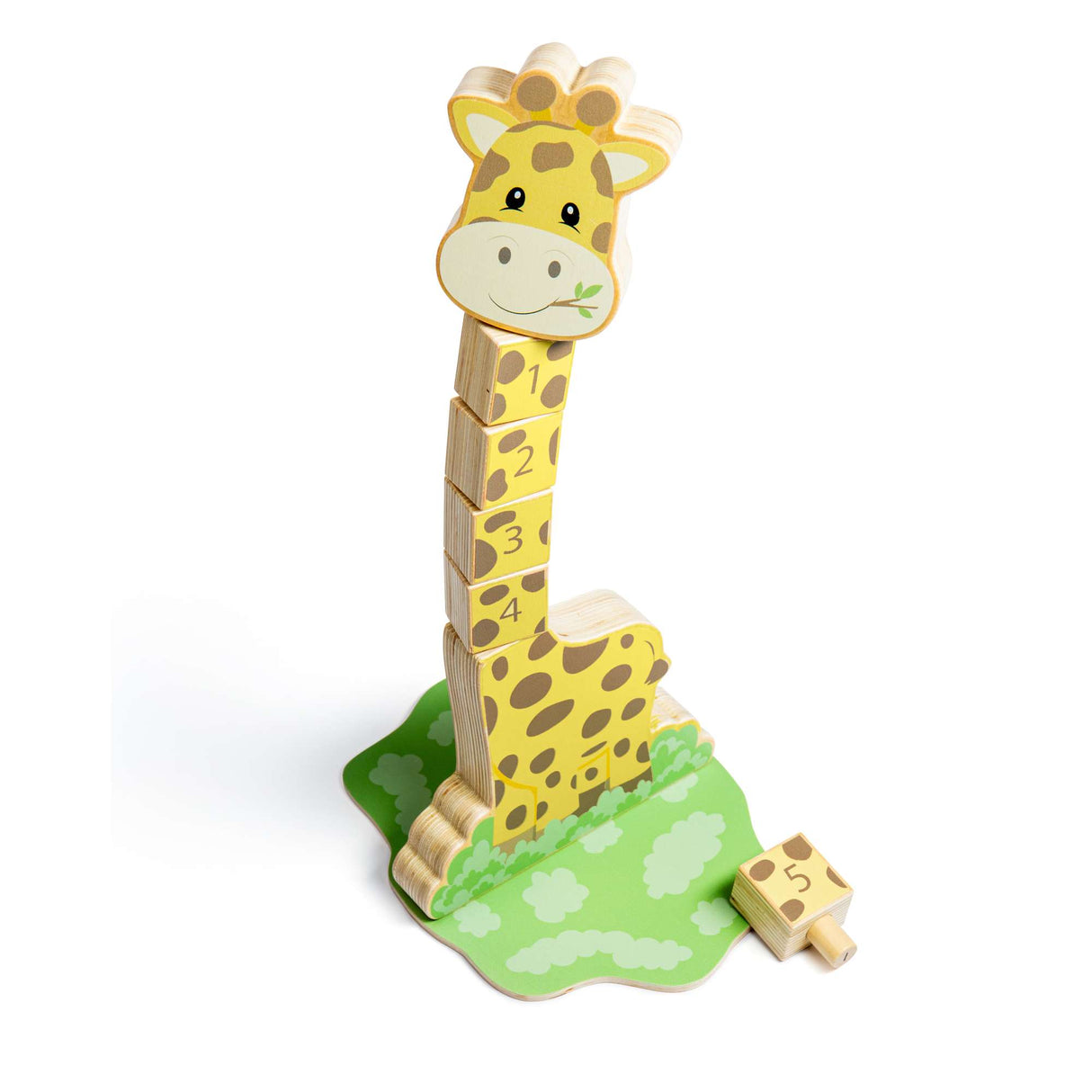 Counting Wobble Neck Giraffe- Kids Wooden Animal Stacking Block Toy