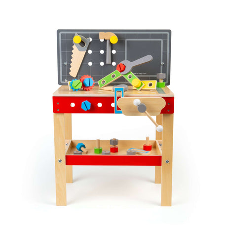 Workers' Workbench - 34pc Wooden Tool Bench, Construction Role Play