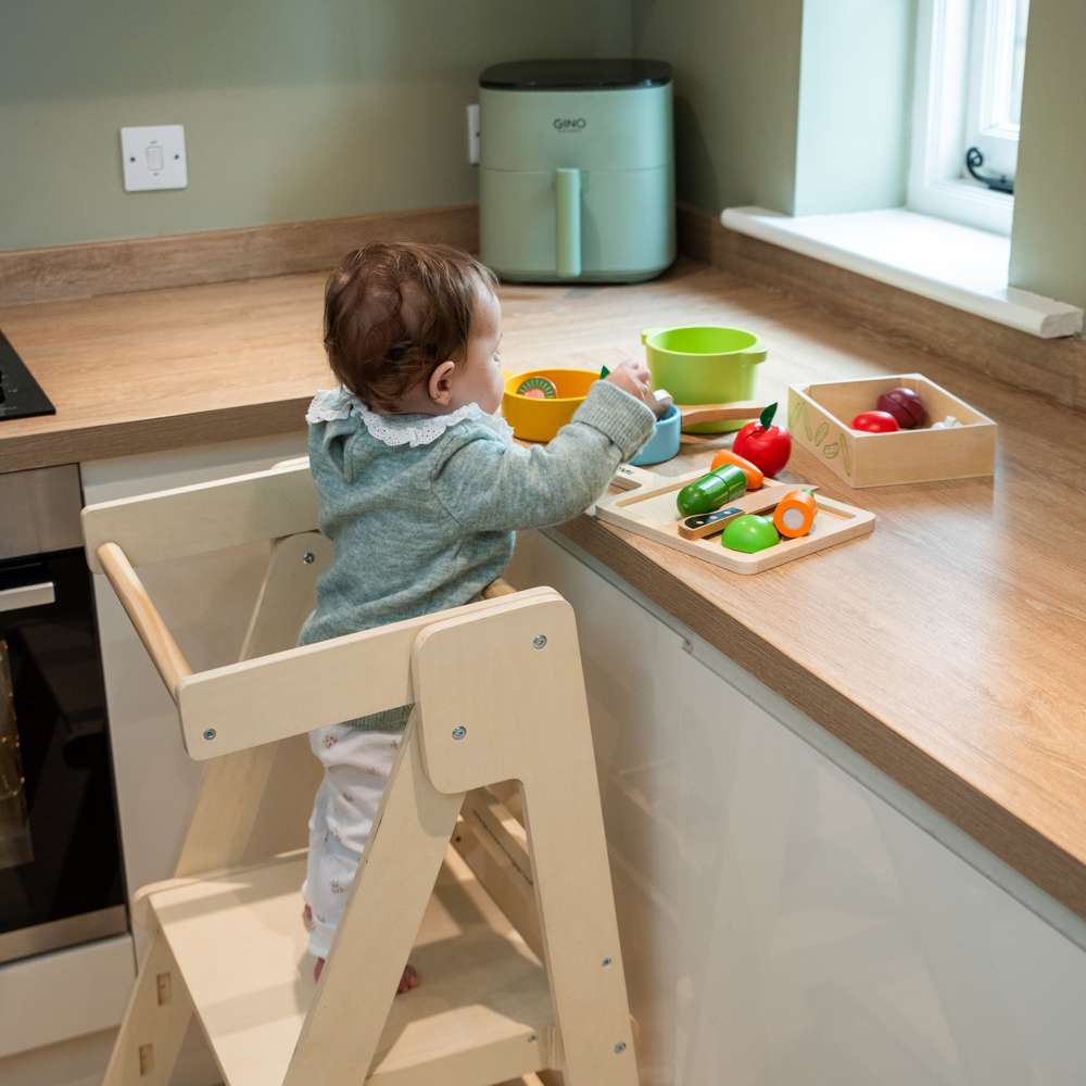 Foldable Toddler Tower- Wooden Learning Towers, Kids Kitchen Helper