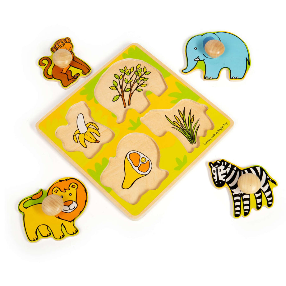My First Peg Puzzle Safari Wooden Puzzles Bigjigs Toys