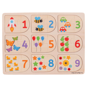 Picture and Number Matching Puzzle