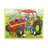 24 Piece Tractor Wooden Jigsaw Puzzle Tray