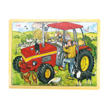 24 Piece Tractor Wooden Jigsaw Puzzle Tray