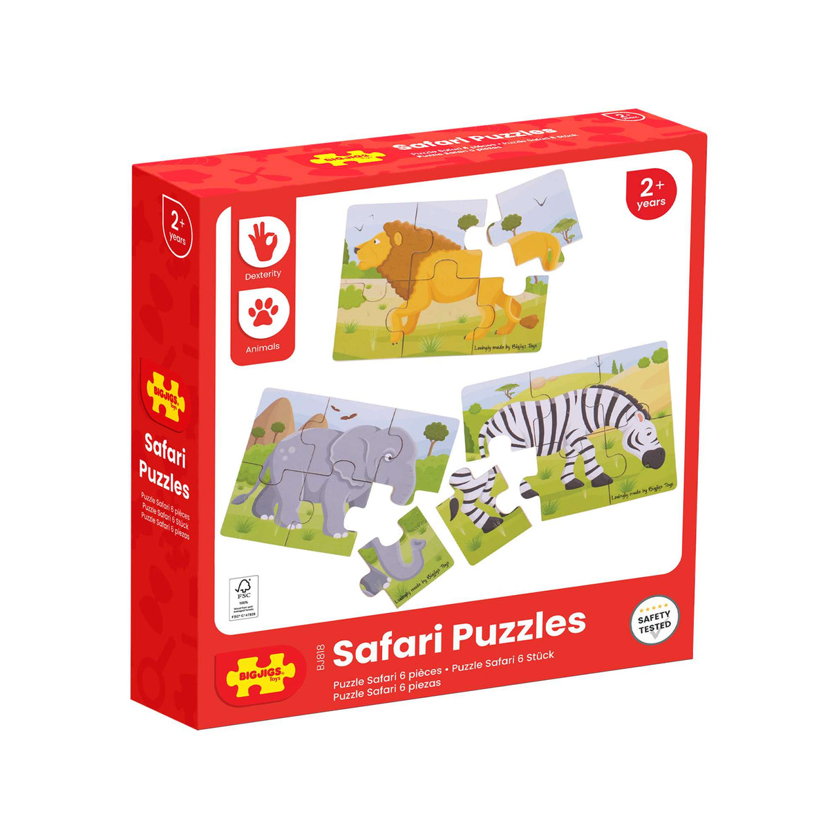 Safari (6 Piece Puzzles) - 3 Puzzles
