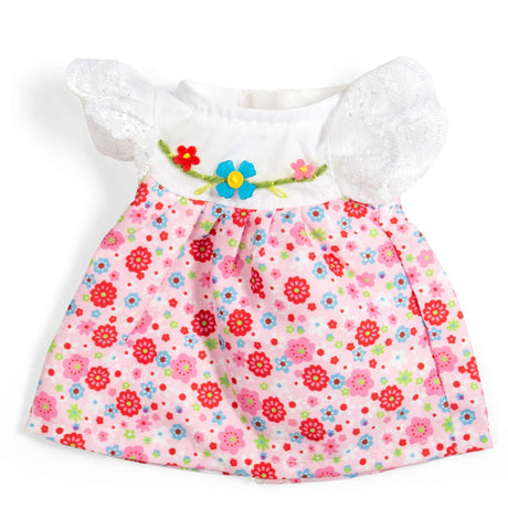 Bigjigs Toys Pink Dress Lace Sleeves Small- Doll Clothing, Clothes for Soft Toy