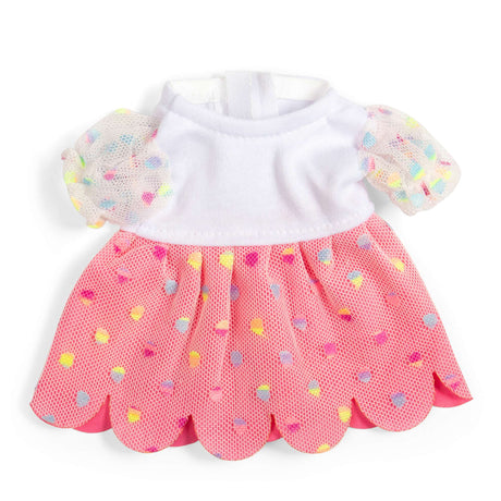 Bigjigs Toys Pink Party Dress - Small- Doll Clothes, Dresses for Kids Soft Dolls