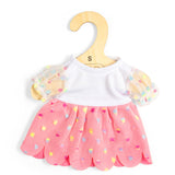 Bigjigs Toys Pink Party Dress - Small- Doll Clothes, Dresses for Kids Soft Dolls